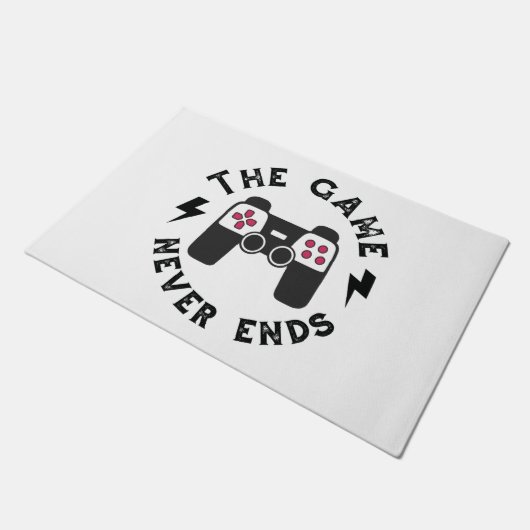 Het spel eindigt nooit deurmat (Schuin)