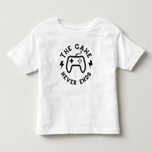 Het spel eindigt nooit kinder shirts