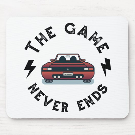 Het spel eindigt nooit muismat (Voorkant)