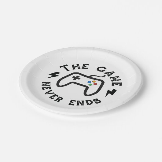 Het spel eindigt nooit papieren bordje (Gekanteld)