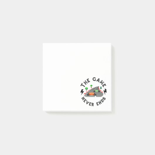 Het spel eindigt nooit post-it® notes (Voorkant)