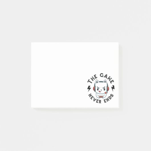 Het spel eindigt nooit post-it® notes (Voorkant)