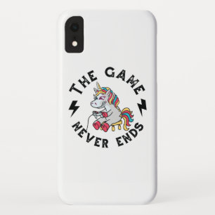 Het spel eindigt nooit voor eenhoorns iPhone XR hoesje