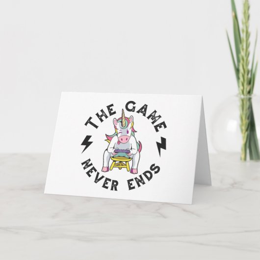 Het spel eindigt nooit voor Unicorns Kaart (Voorkant)