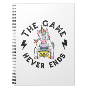 Het spel eindigt nooit voor Unicorns Notitieboek