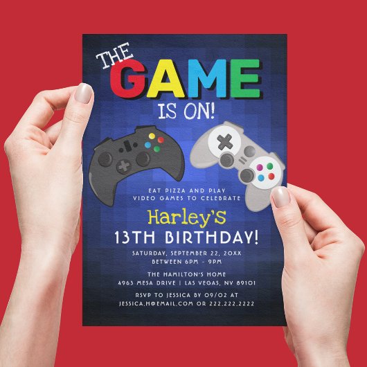 Het spel is aan! | Video Game Birthday Kaart