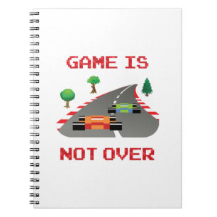 Het spel is niet over Pixelated Video Game Notitieboek