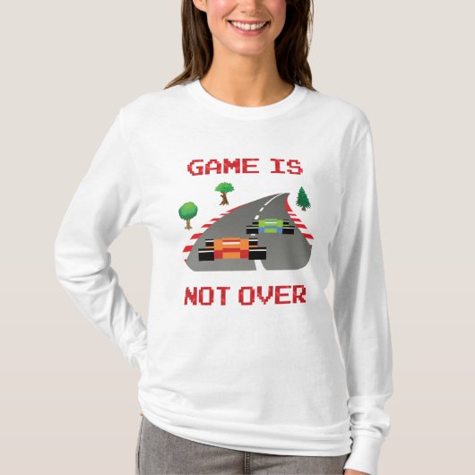 Het spel is niet over Pixelated Video Game T-shirt (Voorkant)