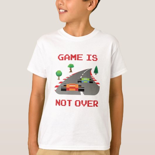 Het spel is niet over Pixelated Video Game T-shirt (Voorkant)