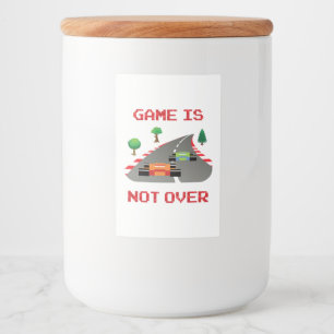 Het spel is niet over Pixelated Video Game Voedselcontainer Etiket
