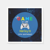 Het spel is uit! Aangepaste Foto Video Game Verjaa Servet (Voorkant)