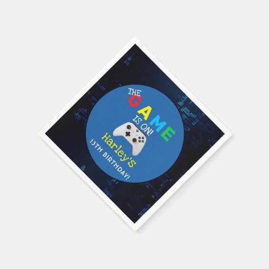 Het spel is uit! Aangepaste Foto Video Game Verjaa Servet (Hoek)