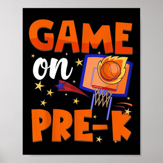 Het spel speelt zich af in het Pre K Prek Basketba Poster (Voorkant)