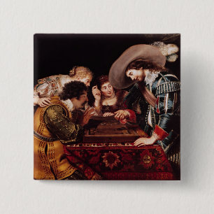 Het spel van Backgammon Vierkante Button 5,1 Cm
