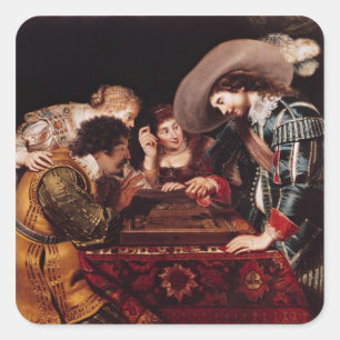 Het spel van Backgammon Vierkante Sticker