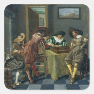 Het spel van Backgammon Vierkante Sticker