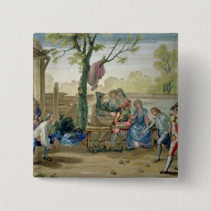 Het spel van Bowls Vierkante Button 5,1 Cm