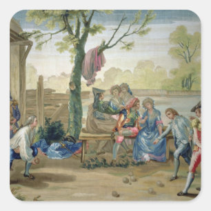 Het spel van Bowls Vierkante Sticker