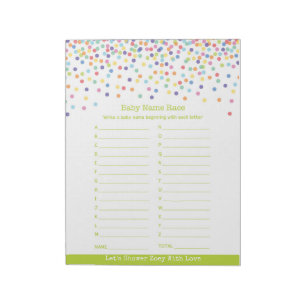 Het Spel van het Baby shower van de Confettien van Notitieblok