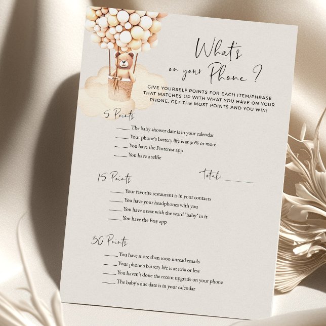 Het spel van het Baby shower van het beer wat op U (Creator heeft geüpload)