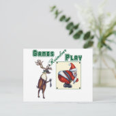 Het Spel van het Rendier van spelen Briefkaart (Staand voorkant)