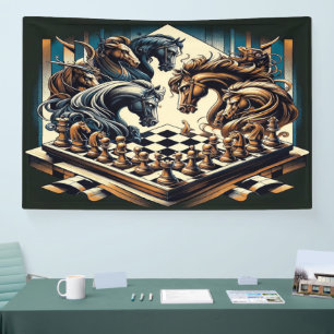 Het spel van ridders - schaken ontmoet fantasie spandoek