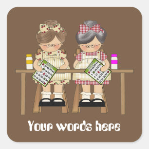 Het spelen Bingo klantgerichte pret voegt woordsti Vierkante Sticker