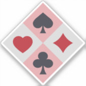  het Spelen Kaarten Kleuren Douane-Knip Sticker (Voorkant)