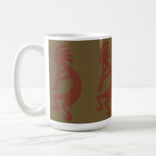 Het Spelen Kokopelli Cijfer - Rood op Groen Koffiemok