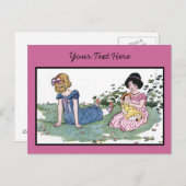 Het spelen met de Doll Briefkaart (Voorkant / Achterkant)