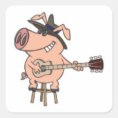 Het Spelen van de Blauwte Vierkante Sticker (Voorkant)