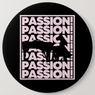 Het spelen van de Grand Piano Pink Womens Pianist Ronde Button 6,0 Cm