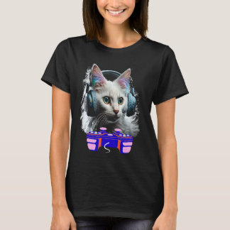 Het spelen van de Turkse angora Cat Player Animal  T-shirt