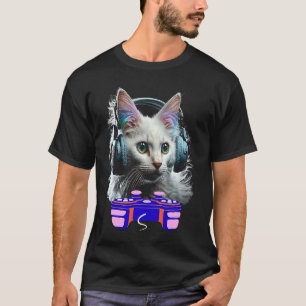 Het spelen van de Turkse angora Cat Player Animal  T-shirt