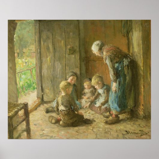 Het spelen van hefbomen op de Doorstap Poster (Voorkant)