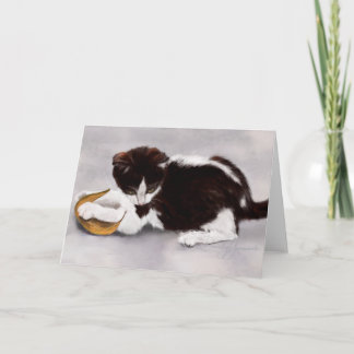 Het Spelen van het blad Katje Kaart