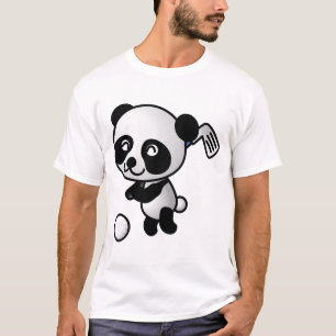 Het Spelen van het golf Panda T-shirt