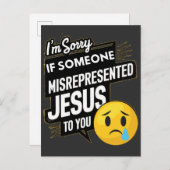 Het spijt me als iemand Jezus verkeerd heeft voorg Uitnodiging Briefkaart (Voorkant / Achterkant)