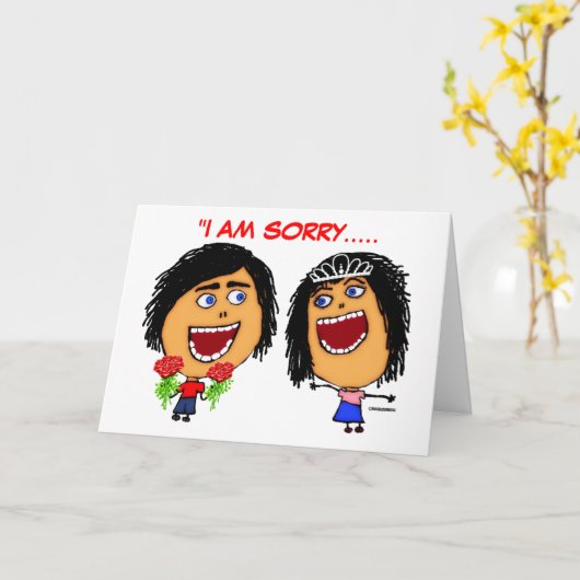 Het spijt me Cartoon Kaart (Gele Bloem)