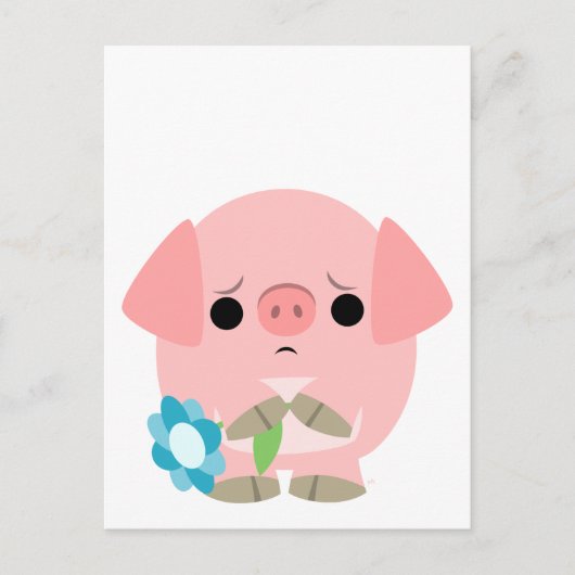 "Het spijt me" Cute Cartoon Piglet briefkaart (Voorkant)