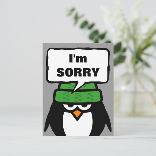 Het spijt me dat briefkaart. | cartoon van grappig briefkaart (Staand voorkant)