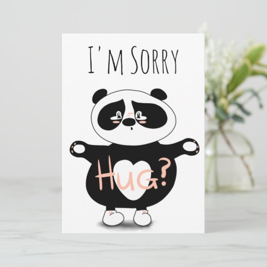 Het spijt me dat Cute Panda Beer Hugs Kaart (Staand voorkant)