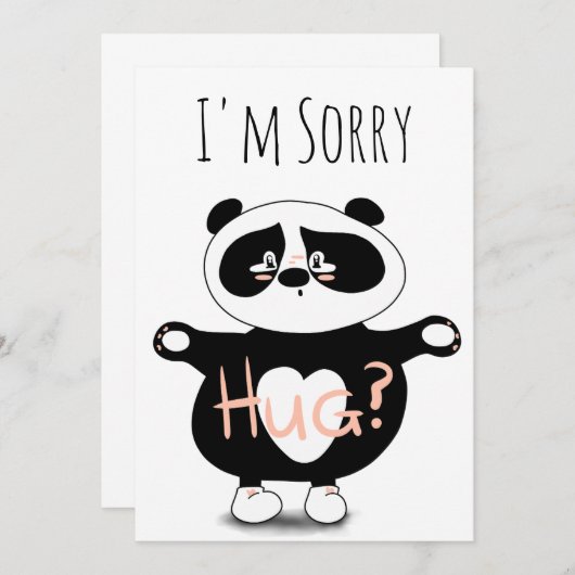Het spijt me dat Cute Panda Beer Hugs Kaart (Voorkant / Achterkant)