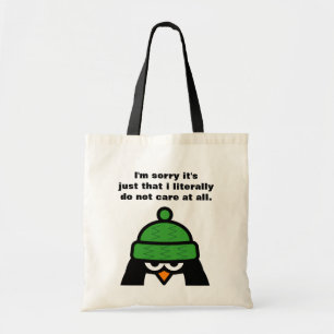 Het spijt me dat het alleen zo is... pinguïn canva tote bag