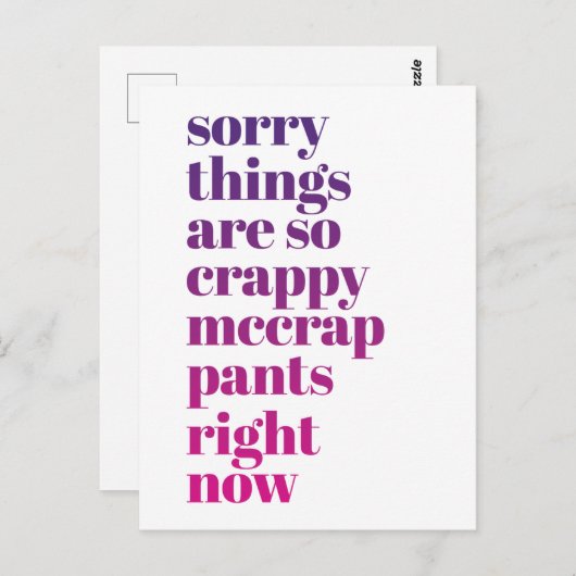 Het spijt me dat het zo traag is  briefkaart (Voorkant / Achterkant)