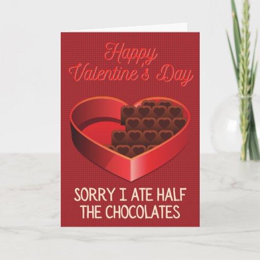 Het spijt me dat ik de Chocolates Funny Valentijn  Kaart (Voorkant)