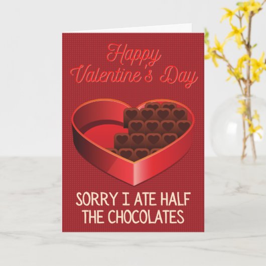 Het spijt me dat ik de Chocolates Funny Valentijn  Kaart (Gele Bloem)