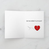 Het spijt me dat ik je hart heb gebroken feestdagen kaart (Binnen)