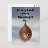 Het spijt me dat ik je heb laten huilen! briefkaar briefkaart (Voorkant / Achterkant)