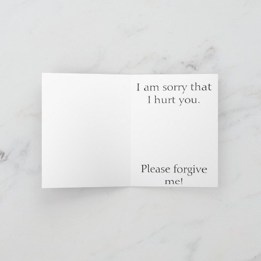 HET SPIJT ME DAT IK JE PIJN HEB GEDAAN. KAART (Binnen)